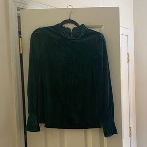 Elegant Green Velvet Women's Top